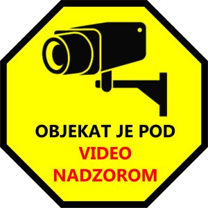 Nalepnica za video nadzor (znak stop-spolja)