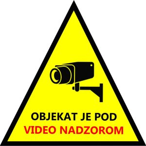 Nalepnica za video nadzor (znak trougao-spolja)